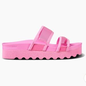 Reef Vista Hi Energy Light Neon Pink Sandals Size 8.5